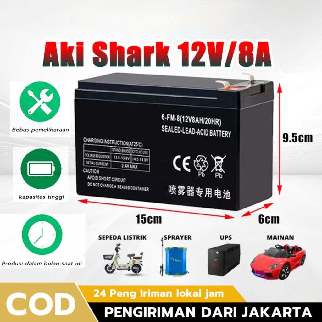 COD Aki Sprayer Aki Kering 12 Volt 8AH Garansi/Aki 12V 8AH Aki Sepeda Listrik/Aki Sepeda Listrik Sel