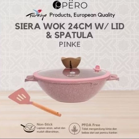 Pero wookpan wajan anti lengket Pink 24cm