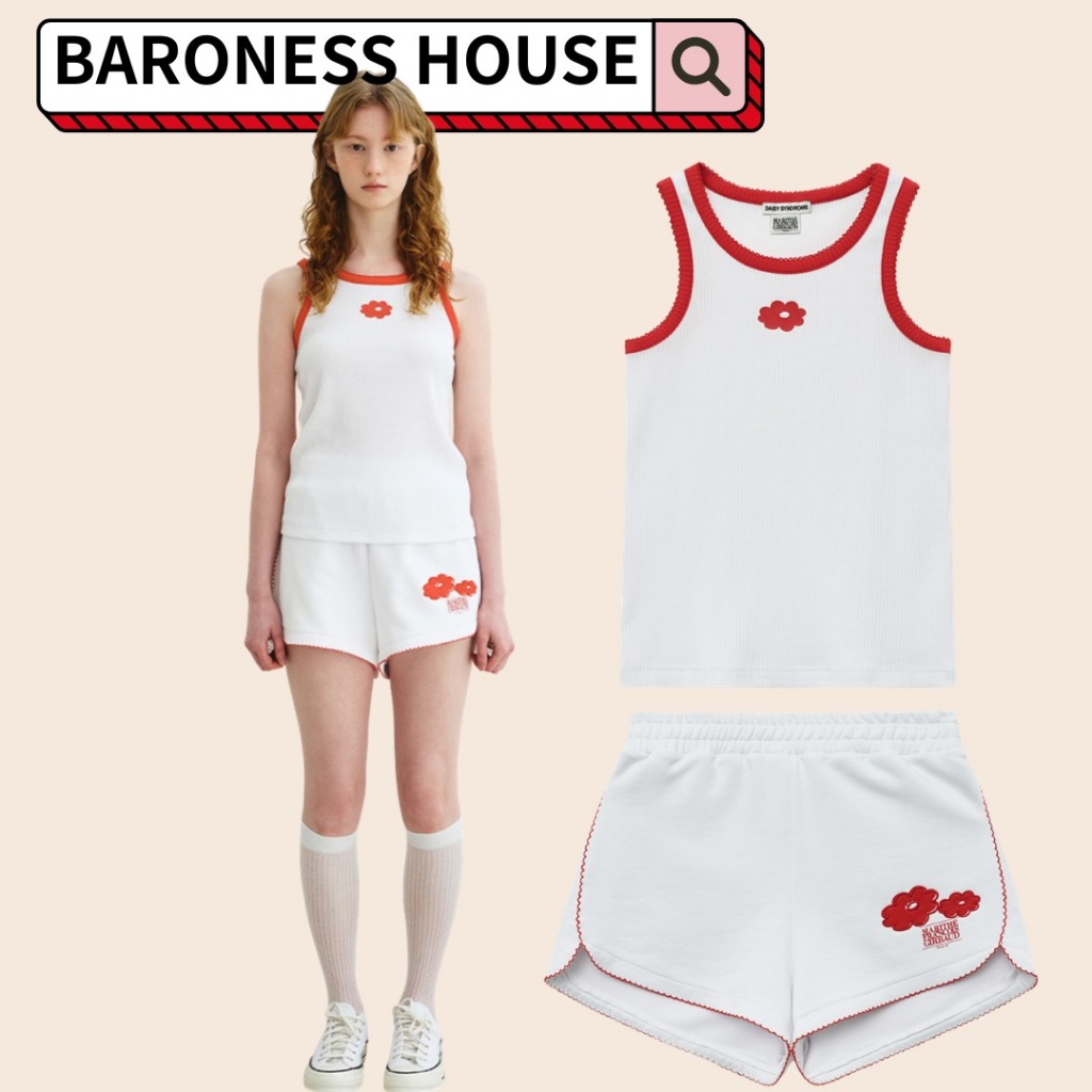 Daisy X MFG Flower Sleeveless Top - White (bajunya saja)