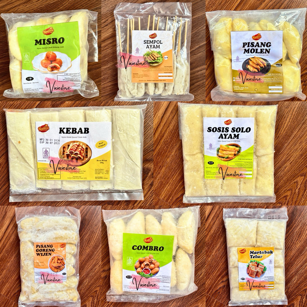 Nisofood Snack Halal Grosir - Sosis Solo Ayam / Combro / Martabak Telur / Kebab / Pisang Molen / Pis