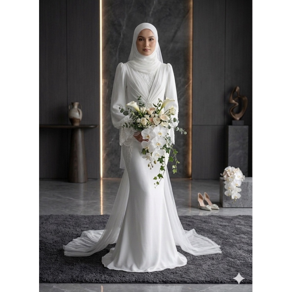 gaun pengantin Malaysia melayu gaun akad gaun walimah wedding dress gaun melayu gaun pengantin melay
