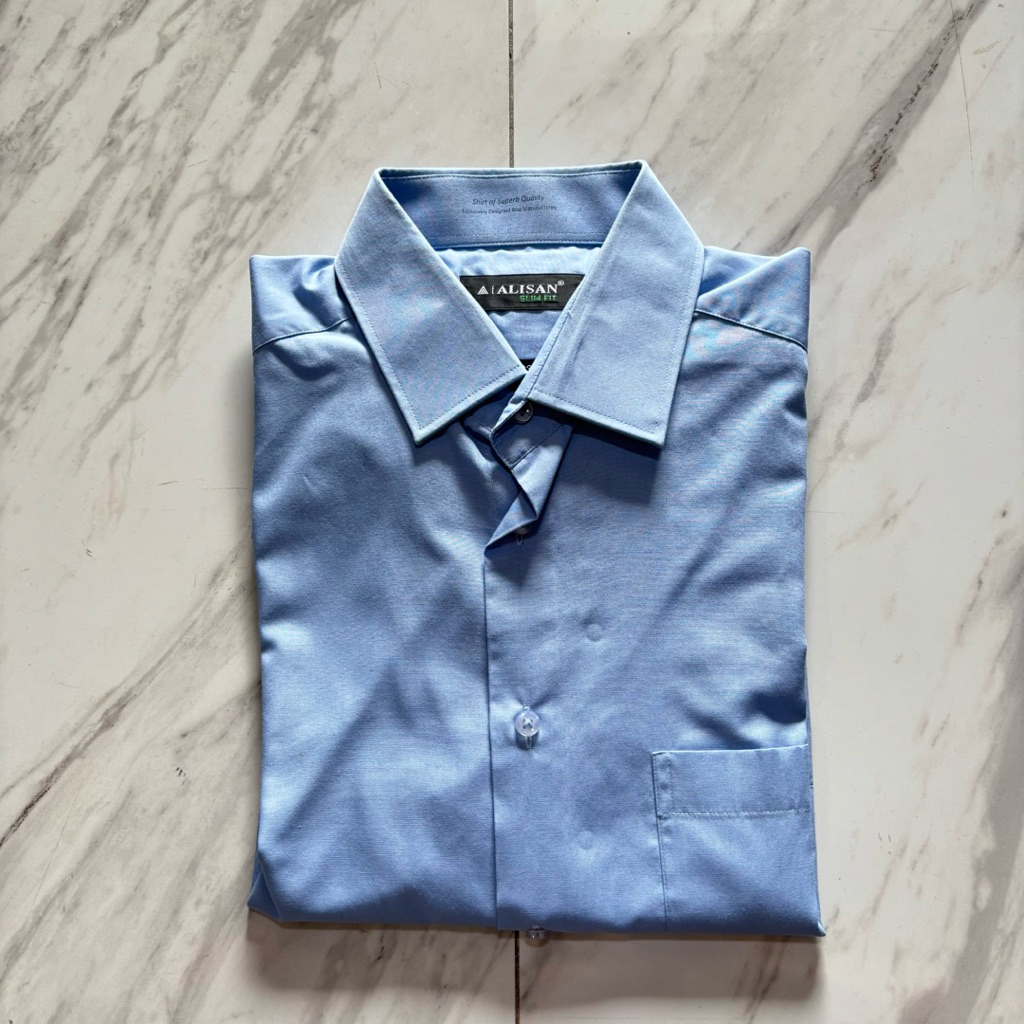New - Alisan - Kemeja Lengan Panjang Biru Muda