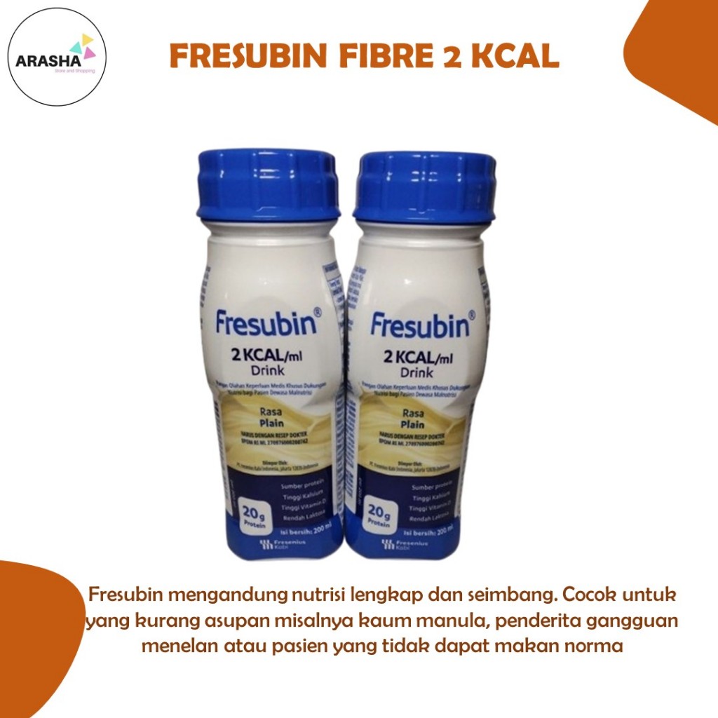 FRESUBIN FIBRE 2 KCAL Rasa plain Fibre Drink 200 ml Susu Tinggi Kalori,Susu Manula