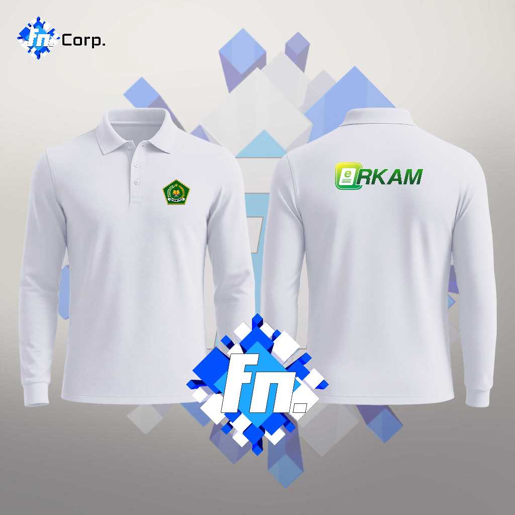 BAJU POLSHIRT KAOS KERAH UNISEX LENGAN PANJANG ERKAM OPERATOR ADMIN MADRASAH ATASAN PRIA WANITA ADEM