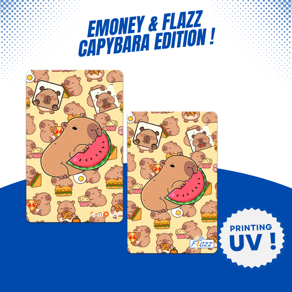 Custom Kartu Capybara - Support NFC - Kartu Emoney Flazz Gen 2 Support NFC