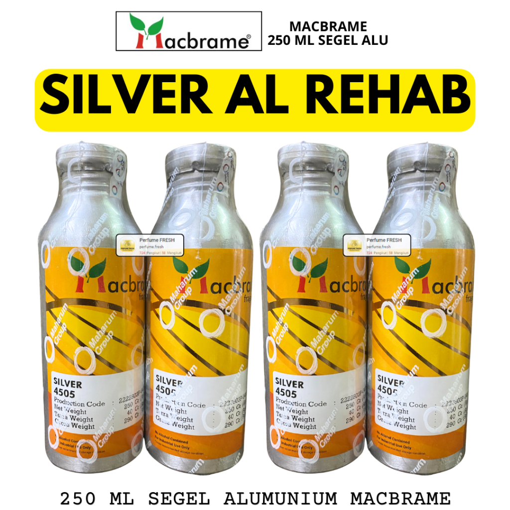 SILVER AL REHAB MACBRAME 250 ML SEGEL Alumunium Bibit Parfum Arabian - Parfum Berkualitas - SILVER A