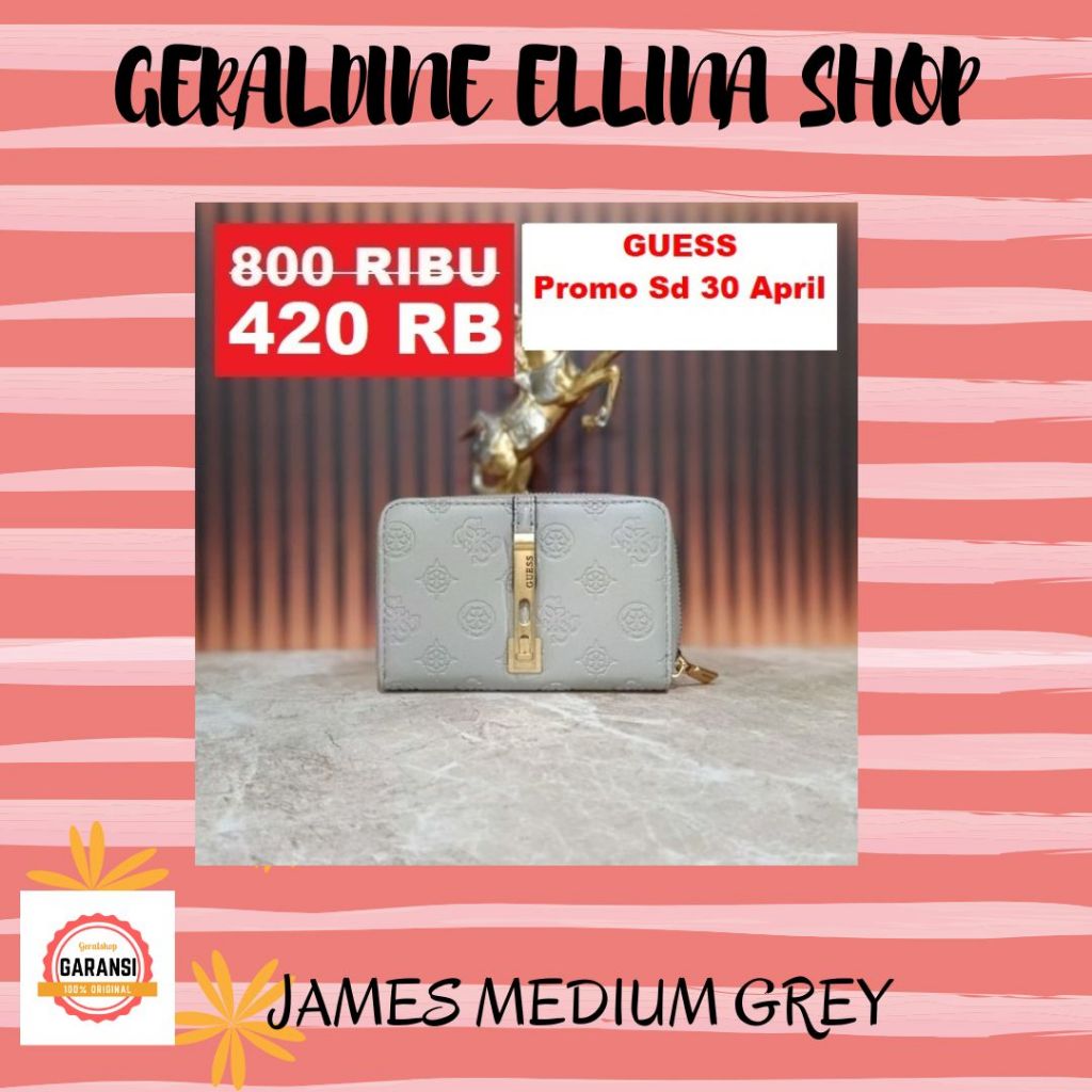 Dompet wanita Guess wallet sale original seri JAMES LOGO SLG MEDIUM ZIP