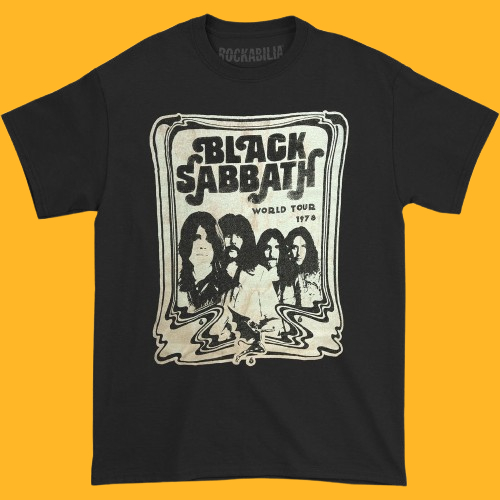 Baju Kaos BLACK SABBATH World Tour 1978 Vintage Retro - T-Shirt Reguler & Boxy Unisex Baju band Merc