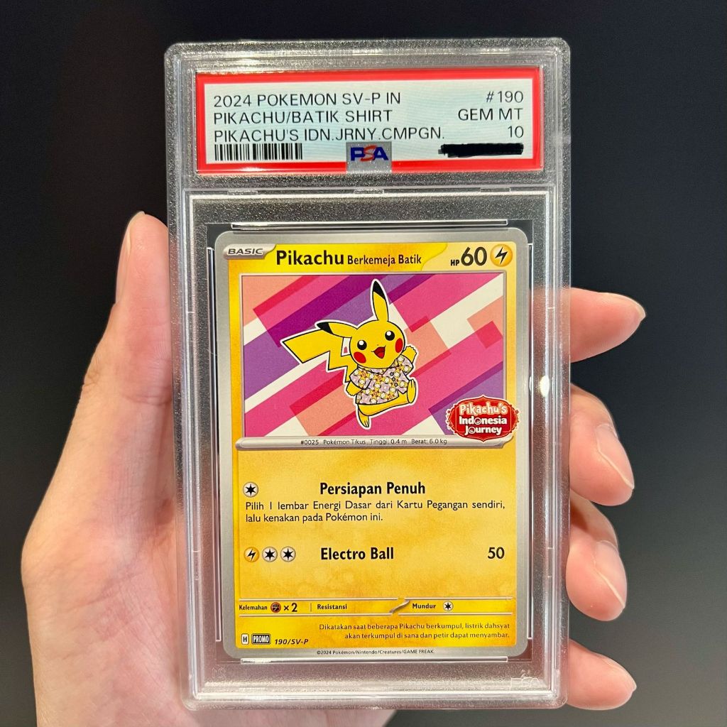 TCG PIKACHU BATIK PINK PSA 10 INDONESIA TCG PIKA BATIK PSA10
