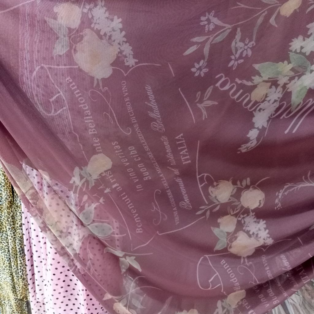 Kain/Bahan Tile Melar Motif Bunga / Kain Tile Stretch Motif