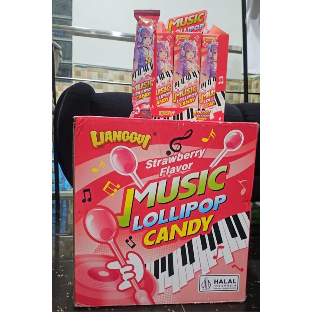 Music Lollipop Candy Pink satuan @ 1pcs
