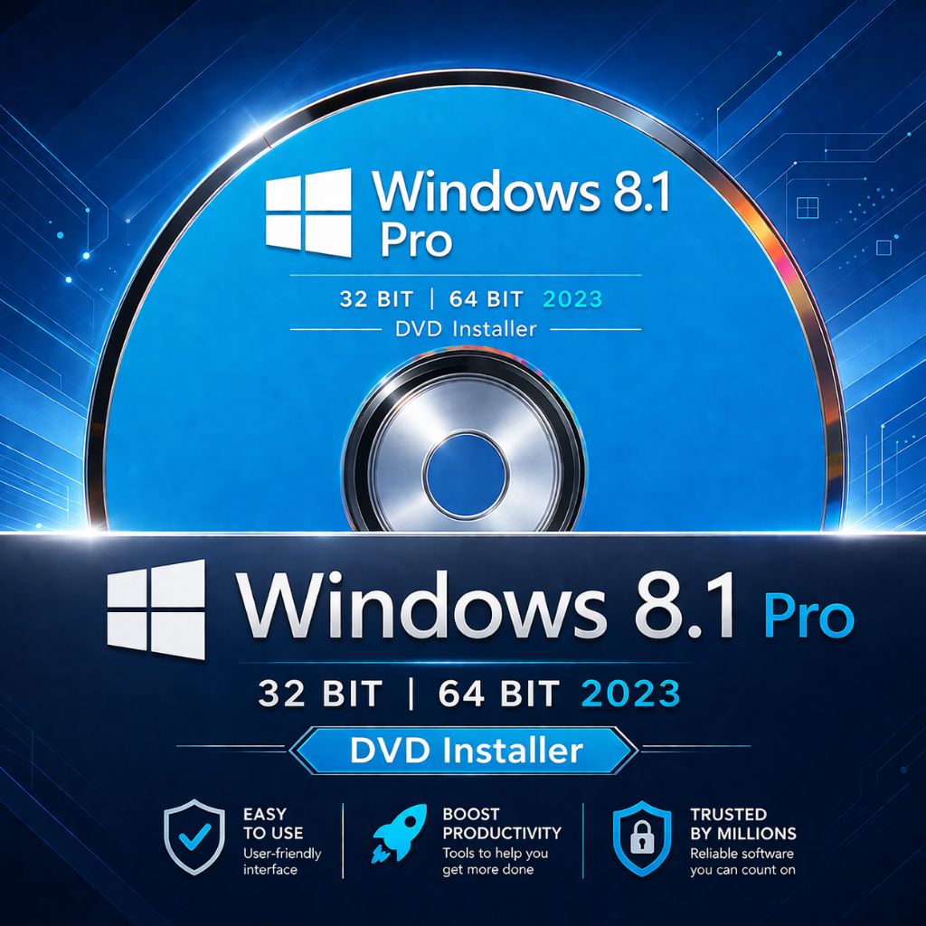 DVD Sistem Operasi Windows® 8.1 Pro 32/64-Bit Up 2023 | Produk Key License Free Activation
