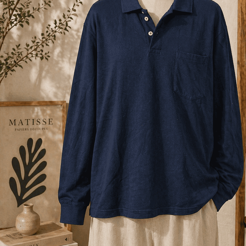 Kaos Polo Wanita Preloved Navy Basic – Atasan Casual Simple LD 102 PB 70 Nyaman & Versatile