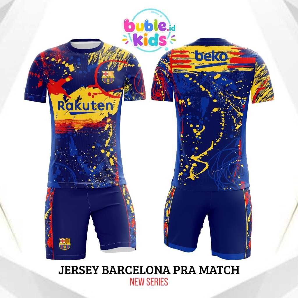 Jersey BARC4 Home Full Printing / JERSEY BARCELONA PRE-MATCH / Jersey kids BARCA / setelan bola anak