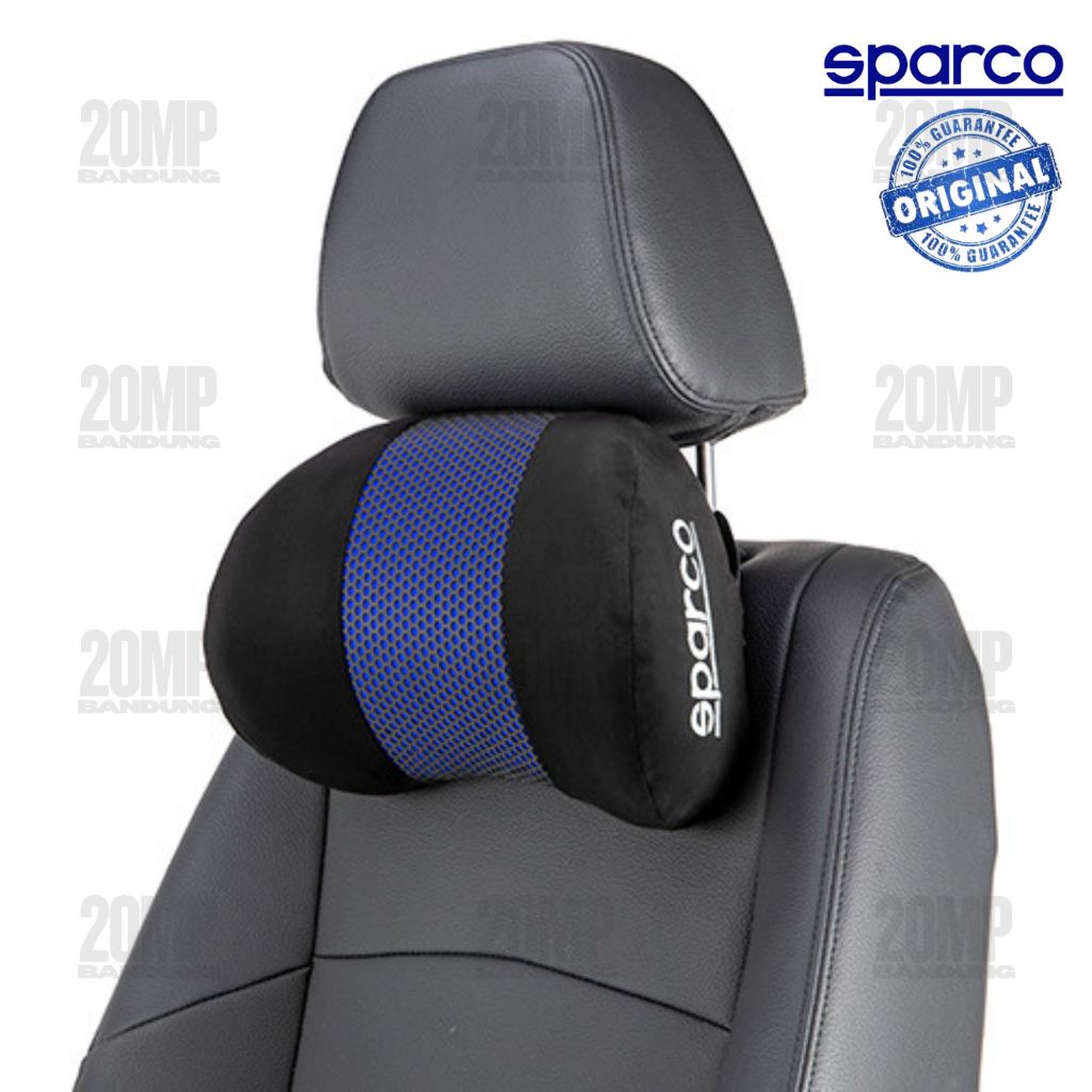 Bantal Leher Kursi Mobil Gridline SPARCO GRIDLINE BLUE NECK PILLOW