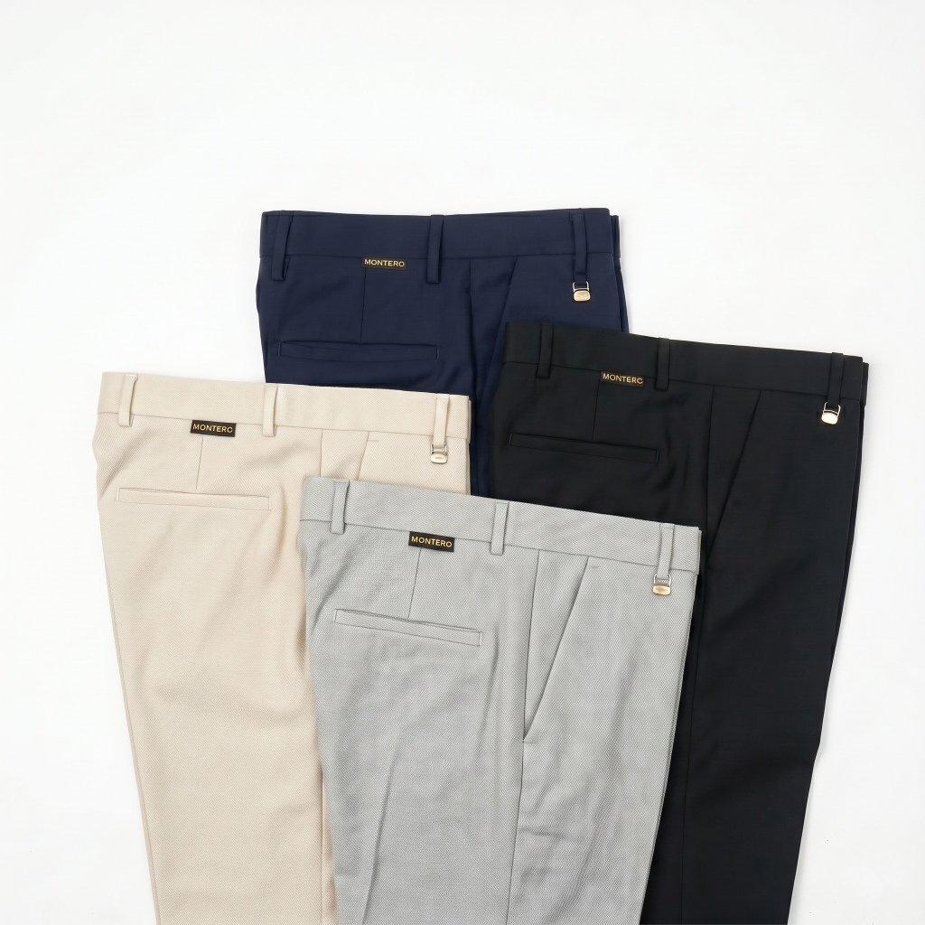 Montero - Ankle Pants Pria Slim Fit Celana Kerja Bahan Woll Premium