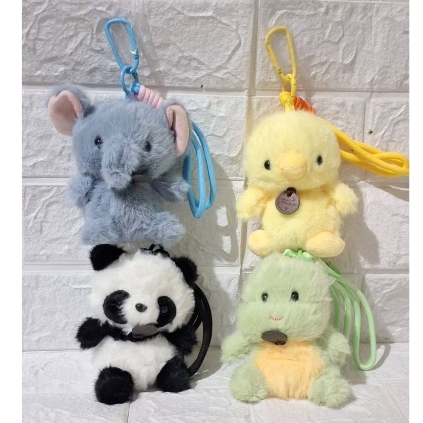 gantungan kunci tupai ganci boneka tupai hewan binatang lucu gajah dino ayam bebek panda