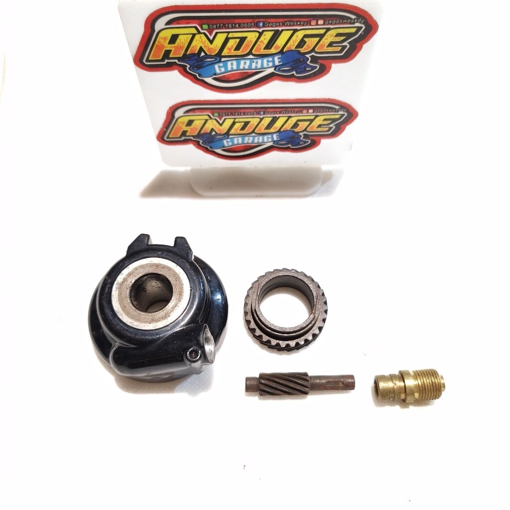 gearbox gear box spido spedo spidometer spedometer speedometer odo meter gauge tromol roda depan mot