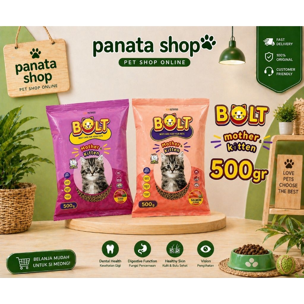 Bolt Cat Food Adult / Kitten Makanan Kucing Bolt