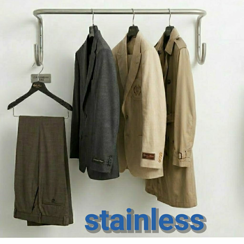 gantungan handuk STAINLESS STEEL 80 cm gantungan baju tempel dinding