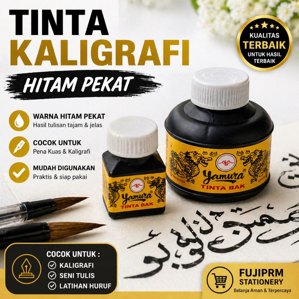 Tinta Bak Yamura 231 Tinta Kaligrafi Hitam Pekat Tinta Cina Pena Kuas Kaligrafi Arab Seni Tulis