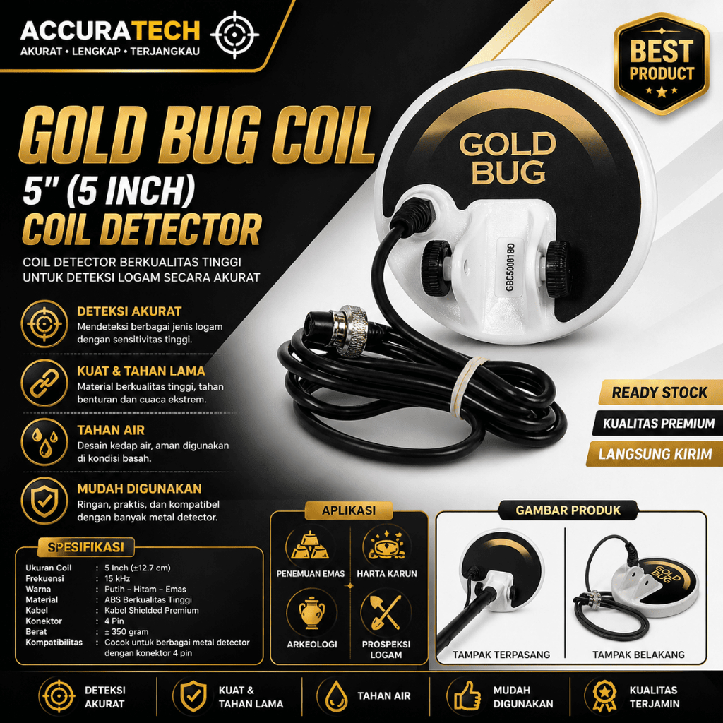 COIL GOLD BUG PRO SMALL KOIL 5 INCH 5" KECIL COIL 6 INCH 6'' OVAL BUKAN FS2 GOLD FINDER