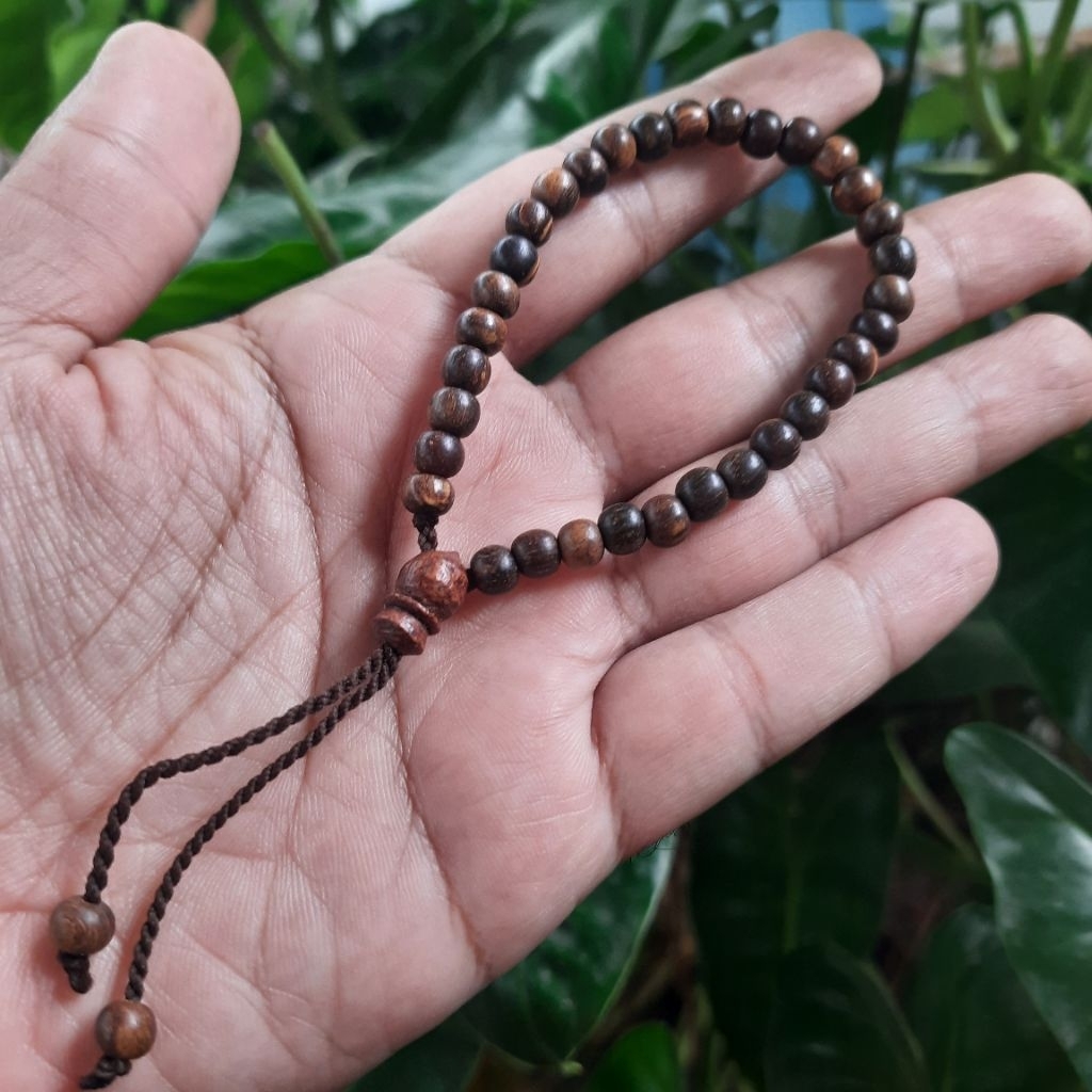 Gelang Kayu Gaharu 33 Butir - Gelang Tasbih Gaharu Wangi
