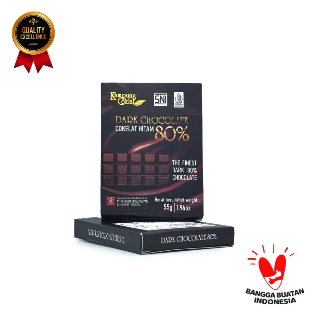 COKLAT BAR DARK 80% 55 GRAM - KAMPUNG COKLAT