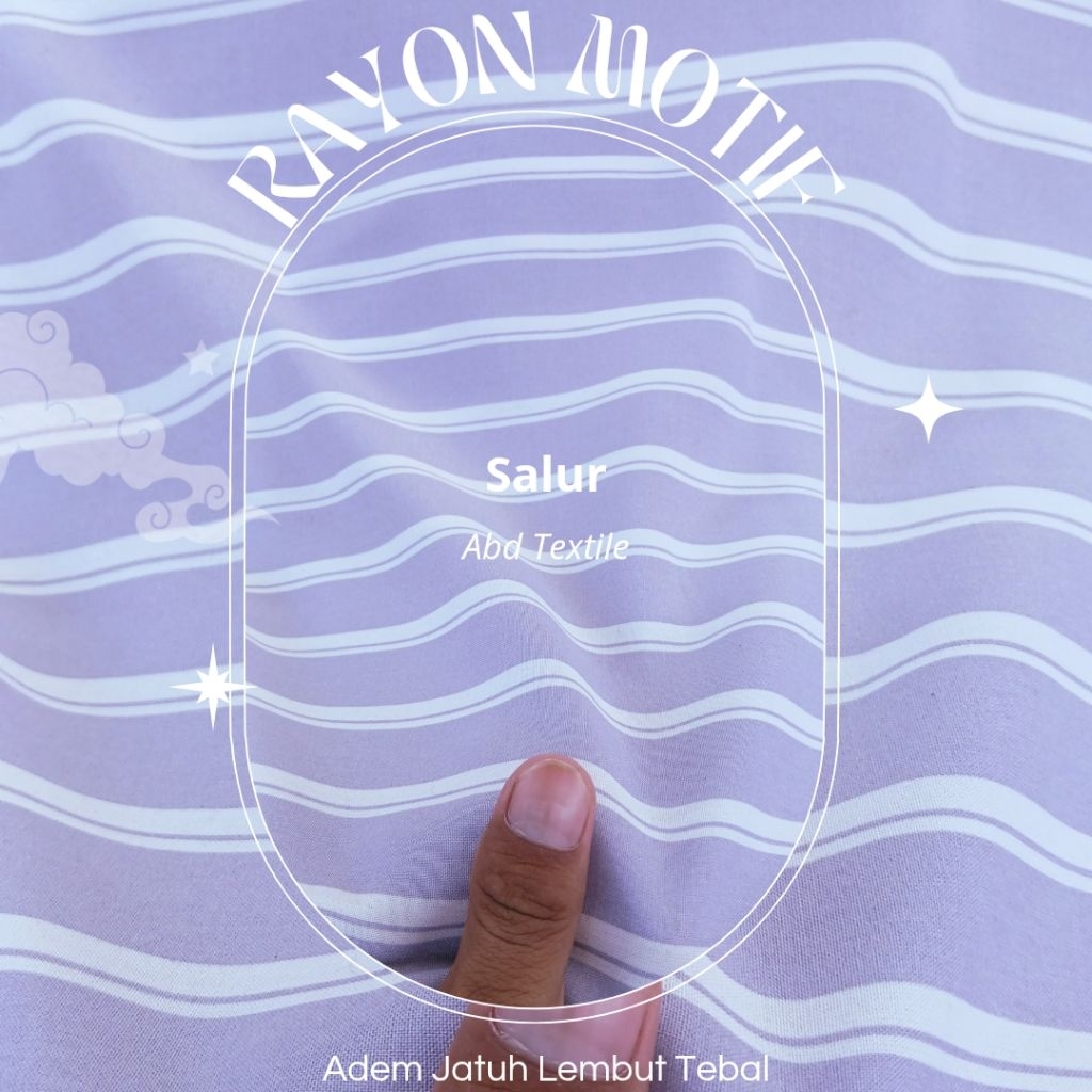 Kain Rayon Motif Premium Salir Lilac (Jatuh Adem Lembut Tidak Menerawang) Per 0.5 meter