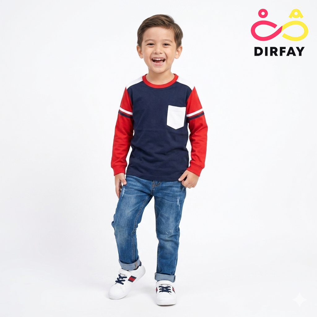 Baju Kaos Anak Laki Laki Lengan Panjang Umur 1-12 Tahun