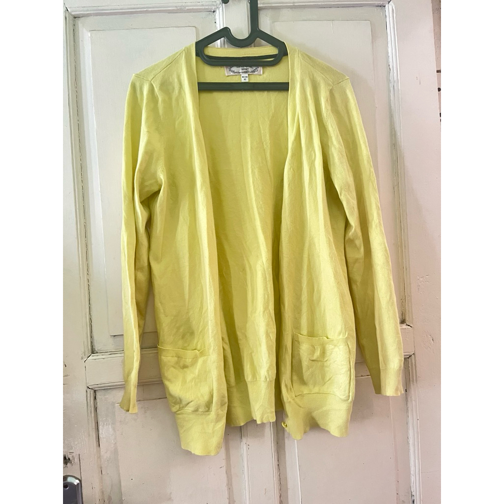 cardigan vneck kuning