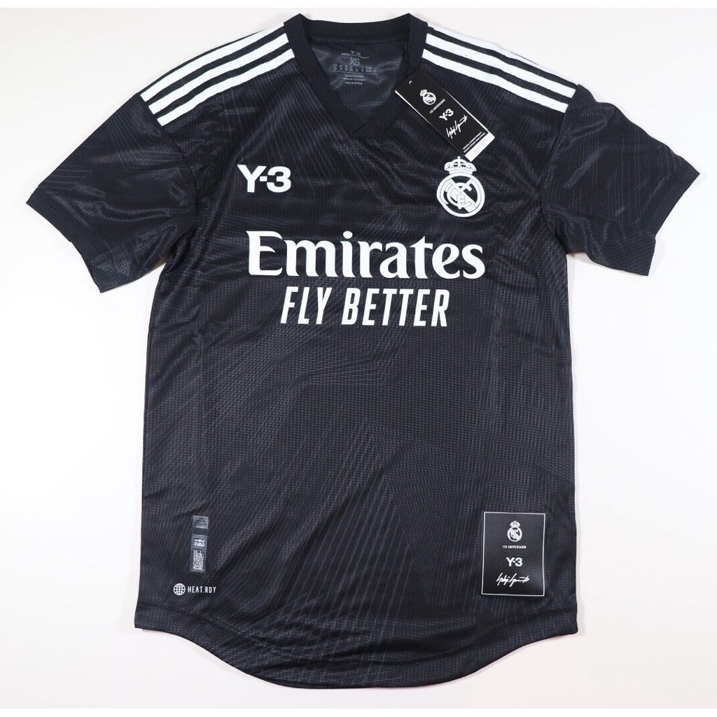 LOGO 3D RUBBER JERSEY BOLA BAJU BOLA JERSEY OLAHRAGA JERSEY Y3 MADRID BLACK