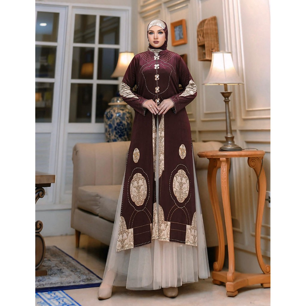 Gamis Syari Mewah Rizni Series By Yodizen / Gamis Syari Premium / Gamis Syari Kekinian / Gamis Syari