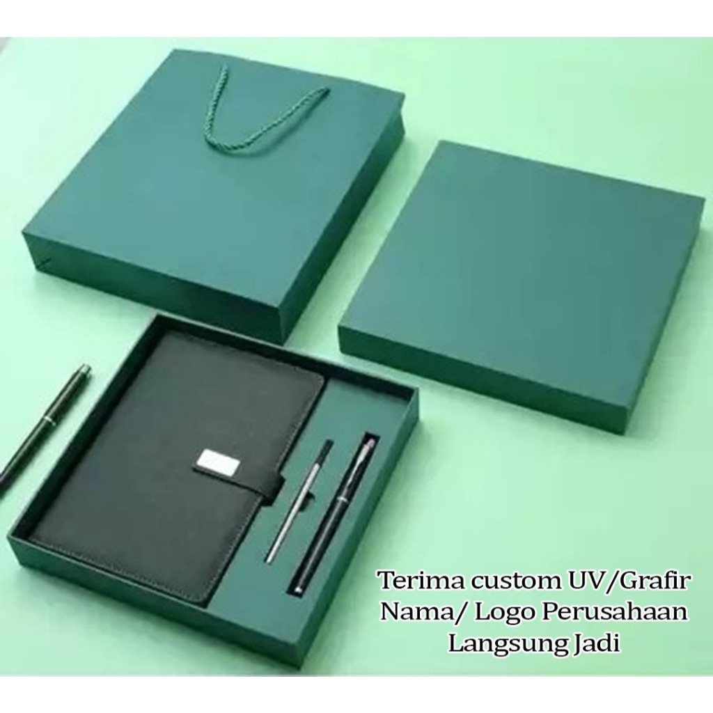 Hampers Souvenir Buku Agenda A5 dengan Box dan Paperbag Custom