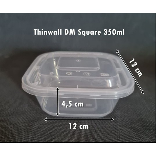 THINWALL DM 350 ML SQ(25 pcs) - 350ML SQ(25 set) - Thinwal Persegi 350 SQ - Thinwal Kotak 350 SQ