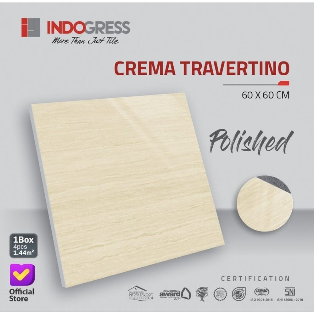 Granite 60x60 Indogress Crema Travertino | Polished