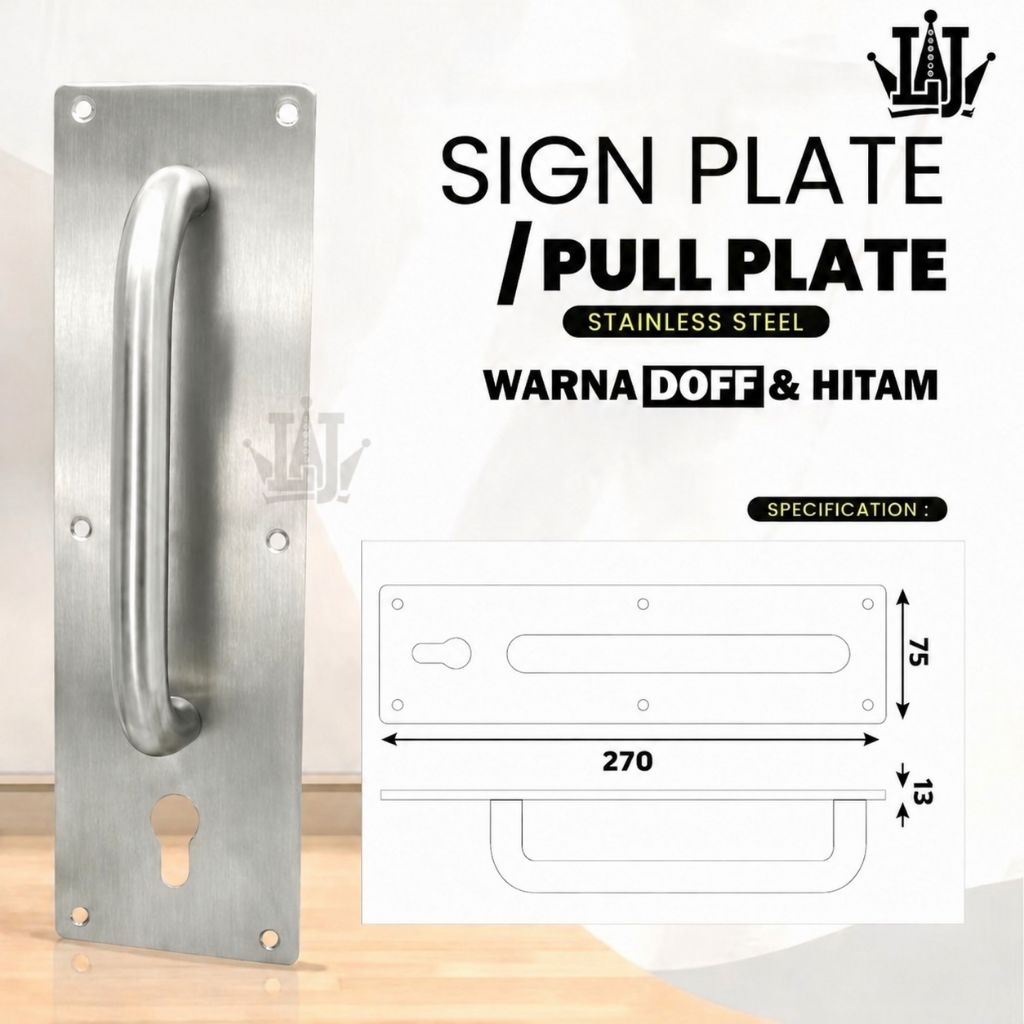 Pull Plat Push Plat Handle Pintu Plat Dorong Tarik Gagang Stainless