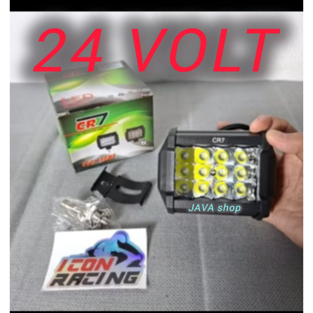 Lampu Tembak CR7 24 Volt LED CWL 12 Mata 3 SUSUN  BESI CREE Truk Bus Canter Tronton PLX Flood Spot S