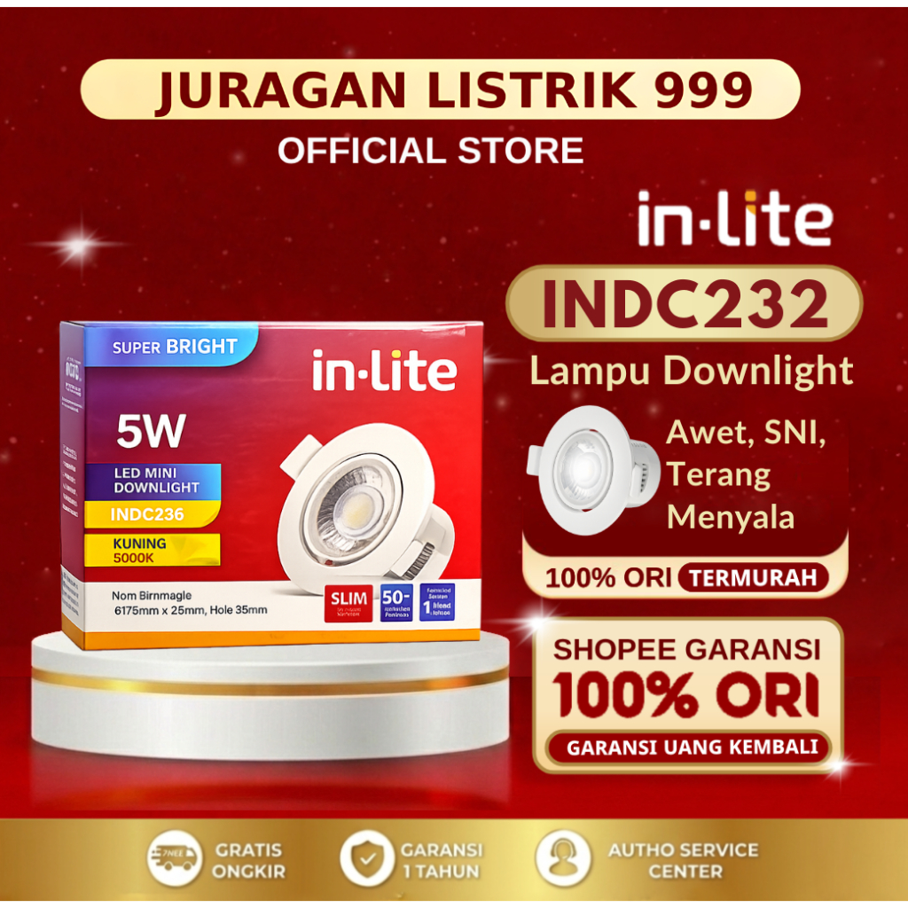 INLITE - LAMPU LED PLAFON MINI DOWNLIGHT INDC232 5W 8W / DOWNLIGHT LED / MINI DOWNLIGHT / DOWNLIGHT