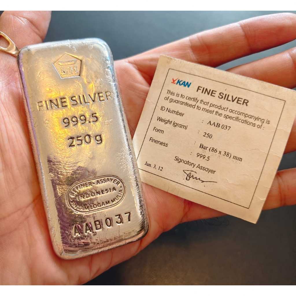 PERAK BATANGAN ANTAM 250 GR LOGAM MULIA SILVER BAR
