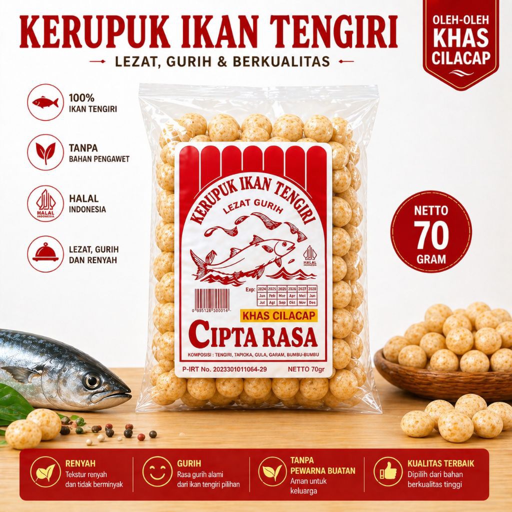 kerupuk ikan tengiri khas cilacap