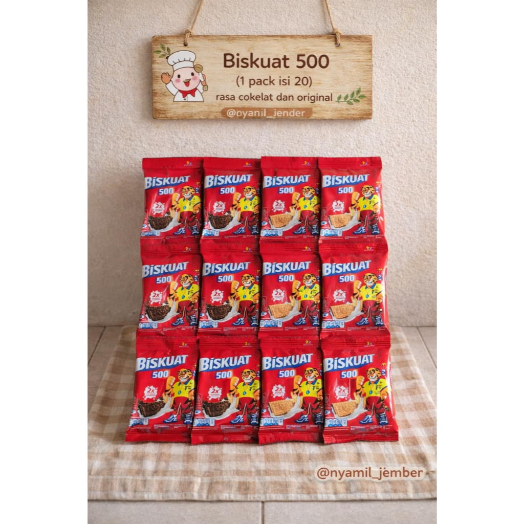 (2 renceng = 20 pcs) BISKUIT BISKUAT RASA ORIGINAL - RASA COKELAT