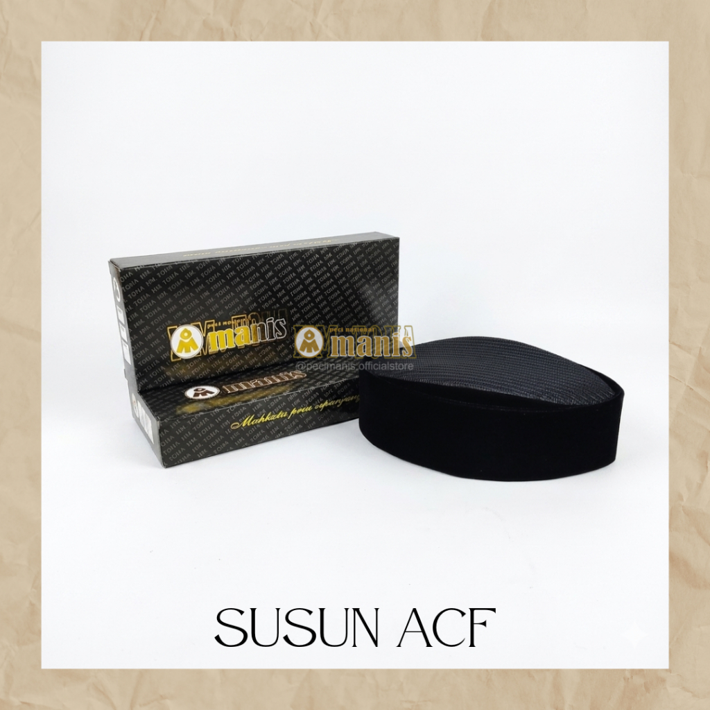 Peci Manis HM. Toha Bandung Original - Songkok Hitam Susun AC Full Kualitas Super