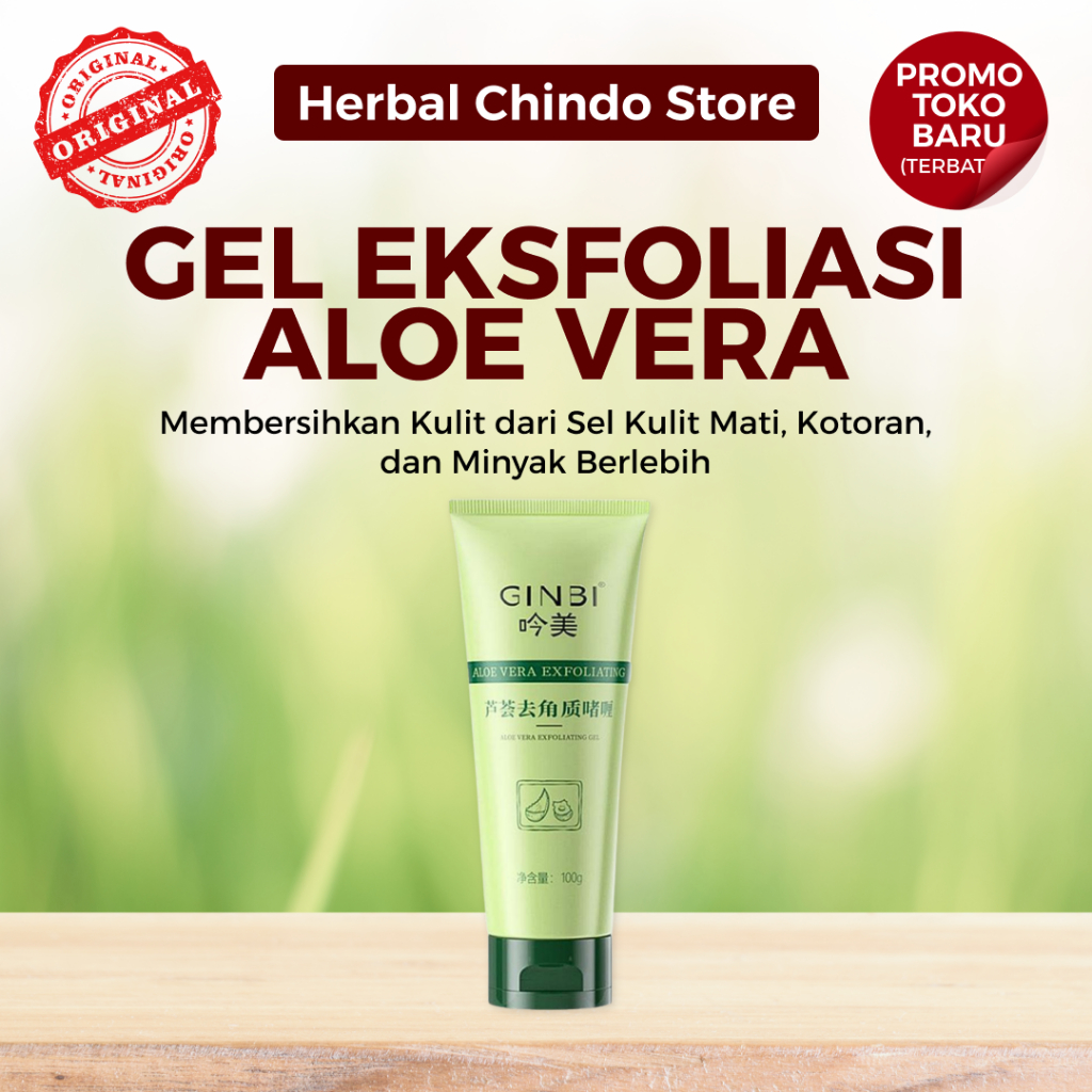 Gel Eksfoliasi Yimei Aloe Vera Exfoliating Gel 100gr - Gel Pengelupas Kulit Wajah dengan Ekstrak Lid