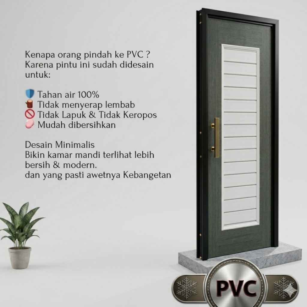 Pintu Kamar Mandi PVC 70x195 Puso Premium