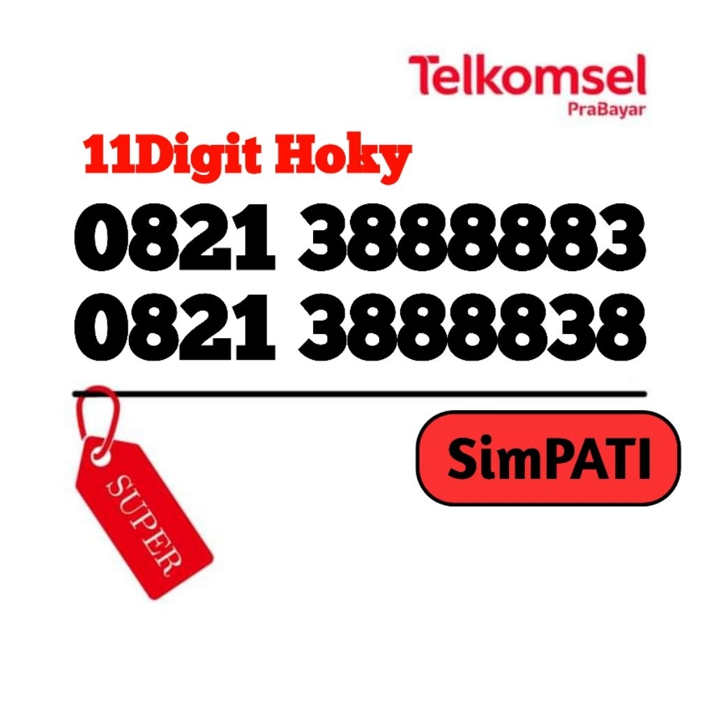 Kartu Perdana Nomor Cantik Telkomsel SimPati As 11Digit 12Digit Triple Kwartet Jendral Panca Hexa Ho