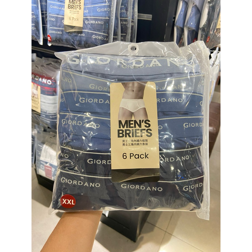 Giordano Celana Dalam Pria 1 Pack isi 6pcs Moonlight, Navy,Blue Size S,M,L,XL, XXL Ready Stock Giord