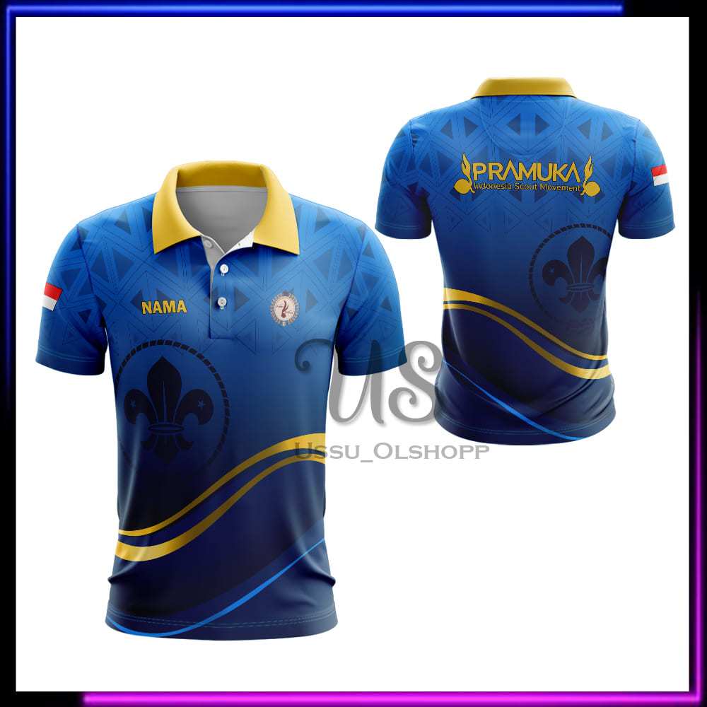Jersey Pramuka - Kaos Polo Pramuka Lengan Pendek - Seragam Pramuka - Kaos Jersey Pramuka Custom Nama