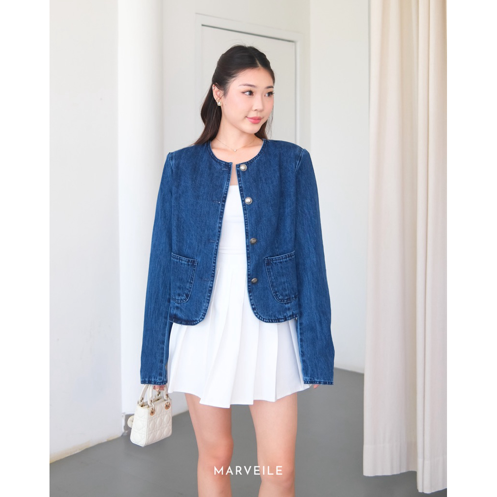 [ Marveile ] Cult Denim Blazer | Atasan Blazer Denim Wanita