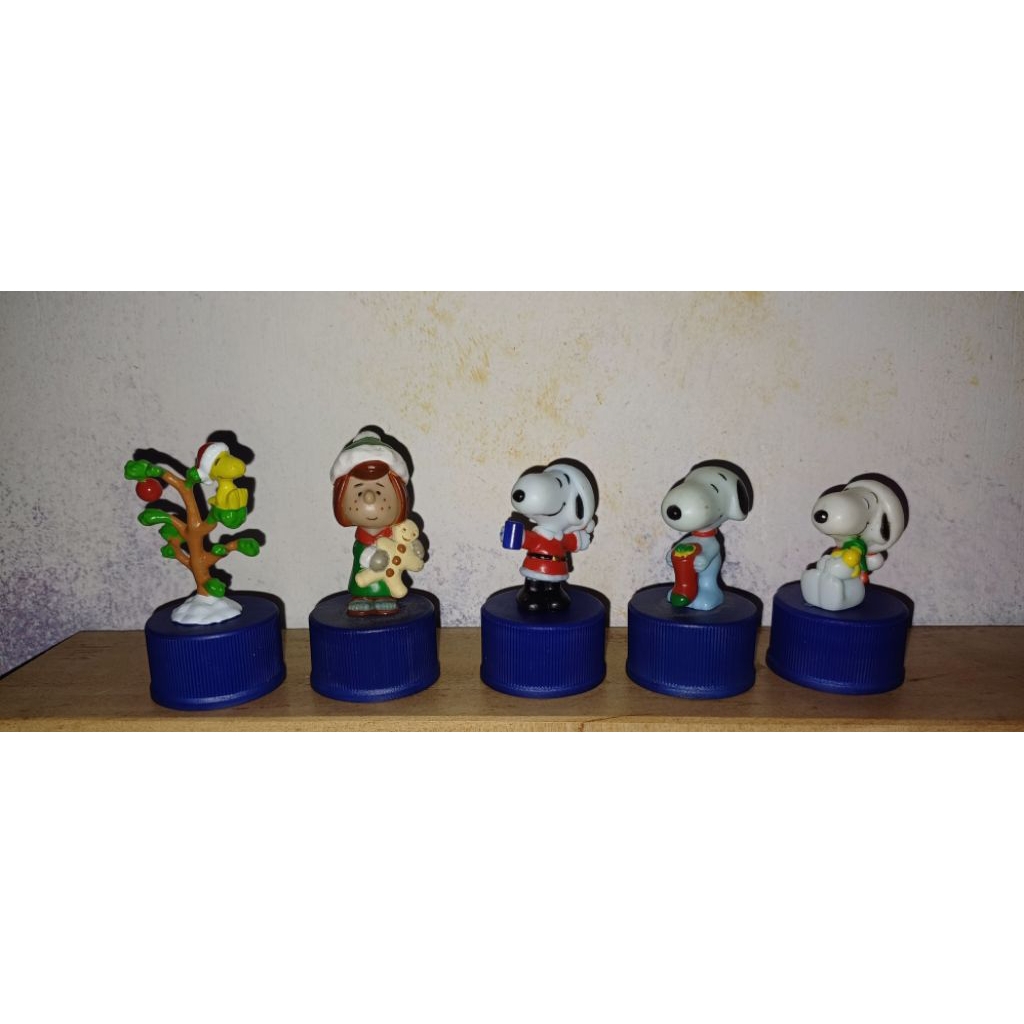 Pepsi Bottle Cap Peanuts Snoopy Christmas Set of 5